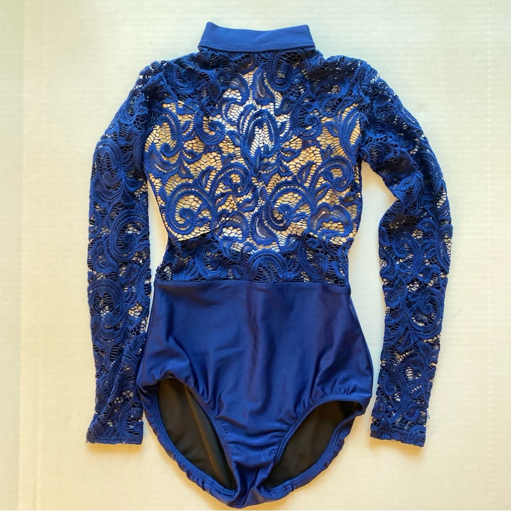 Patrick J Dancewear AMADOR HIGH WAISTED LEOTARD, Navy, Size: Adult XS
